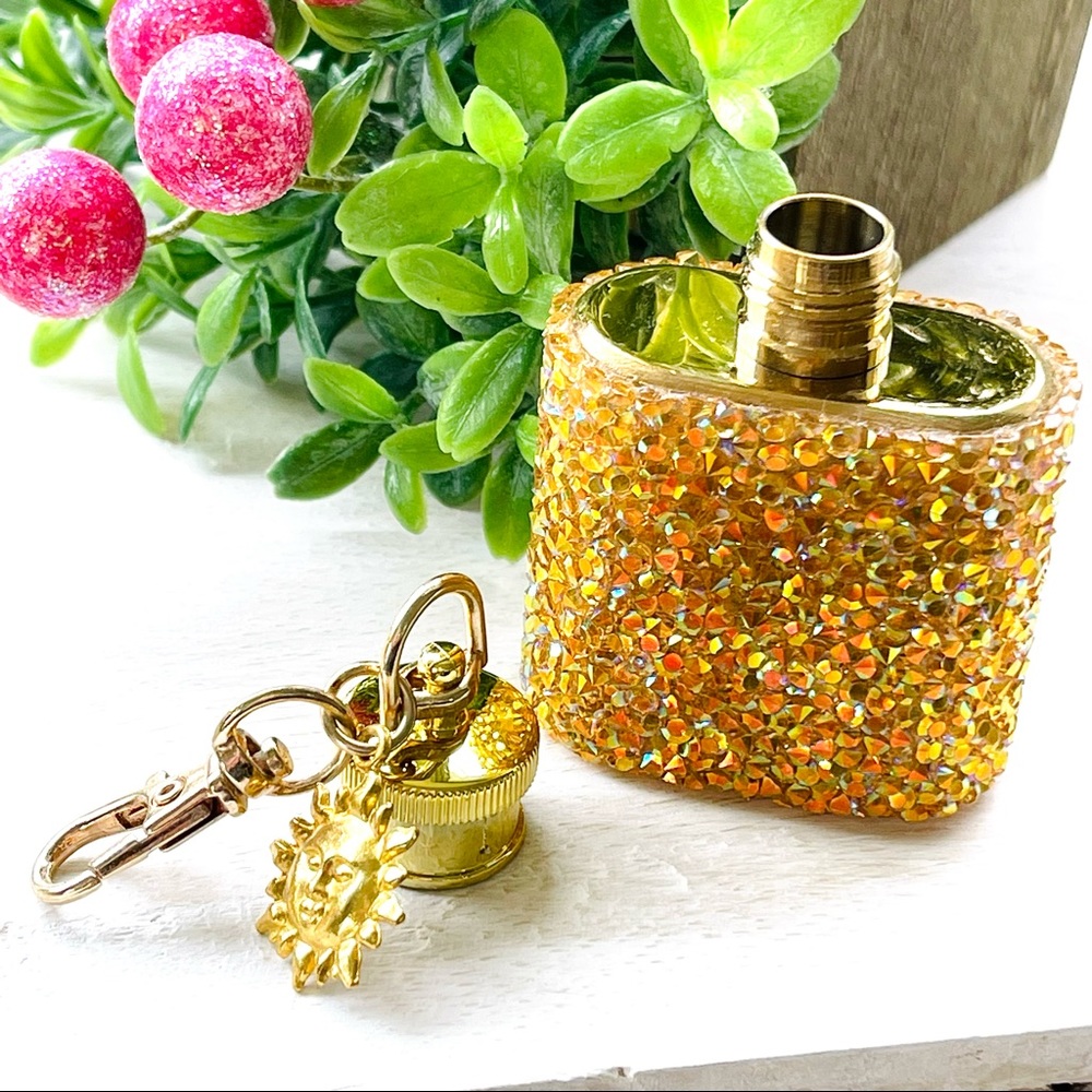 MINI FLASK crystal encrusted keyring IRIDESCENT keyfob CELESTIAL mini flask gift - Picture 6 of 8